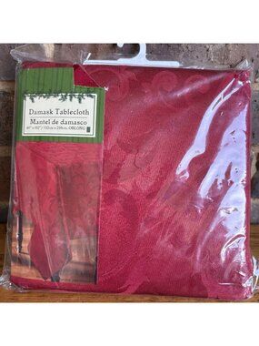 Red Damask Tablecloth 60”x102” Oblong Wal-Mart